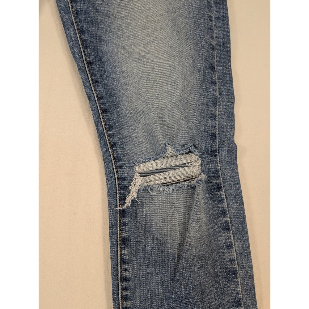 Levis 721 Jeans Women 27 Blue Denim High Rise Skinny Stretch Distressed Chic 90s - Picture 4 of 12